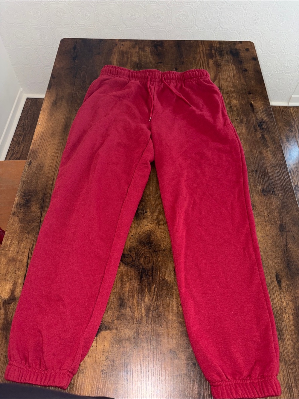 Urban Planet Red Track Pants - Elastic Cuffed Joggers